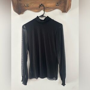 Sanctuary Black Sheer Layered Top